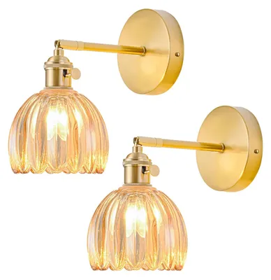 Obrázok produktu pre Vintage Nástenné Lampy Sada 2 s Tulipánovým Tienidlom