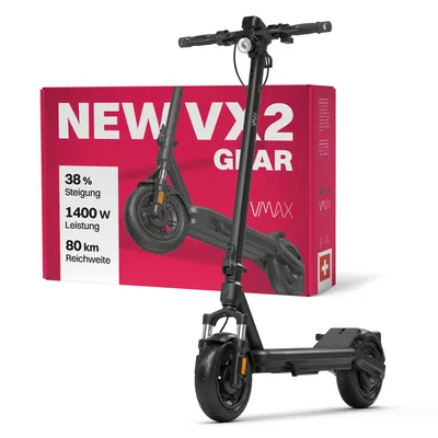 Produktbild von VMAX NEW VX2 Gear E-Scooter – 80 km Reichweite, Straßenzulassung, vollgefedert, Elektro Roller, 38 % Steigung