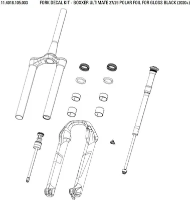 Produktbild von Rockshox Boxxer Ultimate Aufkleberset Silber 27.5-29´´ Silber 27.5-29´´