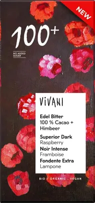 Produktbild von Vivani Edel Bitter 100% + Himbeere , 80 g
