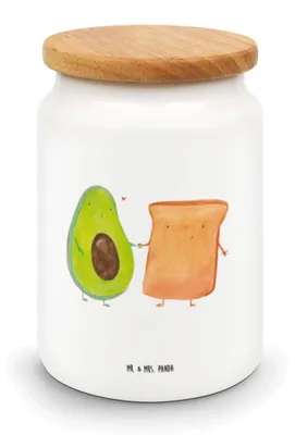 Produktbild von Mr. & Mrs. Panda Kaffeedose Avocado Toast - Weiß - Geschenk, Dose, Hochzeitsgeschenk, Teedose, Snackdose, Liebe, behälter, Veggie, Hochzeit, Freundin, Vorratsbehälter