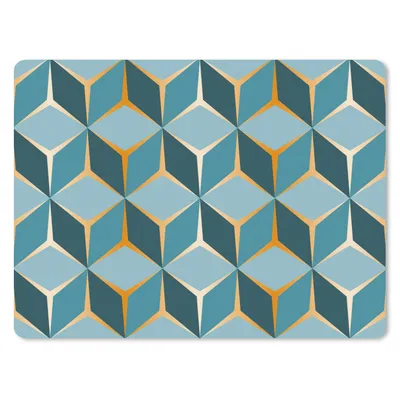 Produktbild von MuchoWow® Mauspad Mousepad Gold - Blau - Muster 23x19 cm - Mousepads - Maus Mat - Pad - Mausunterlage - Schreibtischunterlage - Mauspad