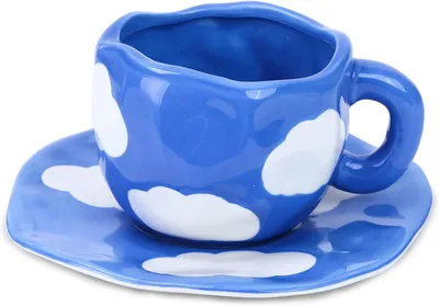 Keramiktasse 200 ml, handgefertigt, dunkelblau, Kaffeetassen-Set