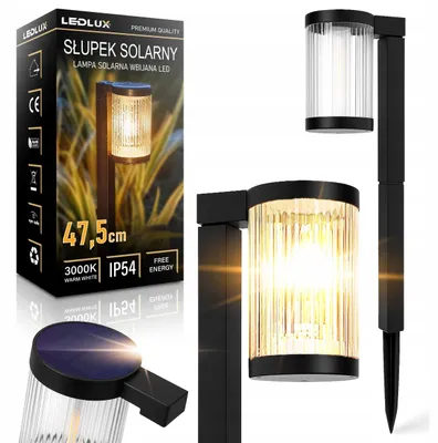 Produktbild von LEDLUX Solarlampe Gartenstehleuchte LED Schwarz 58cm Solarbetrieben