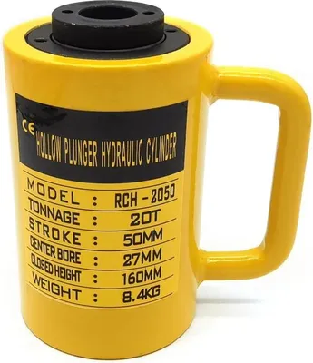 Obrázok produktu pre Hydraulický zdvihák - dutý piestový valec, jednočinný - 20 t - zdvih 50 mm - pre automobily - žltý
