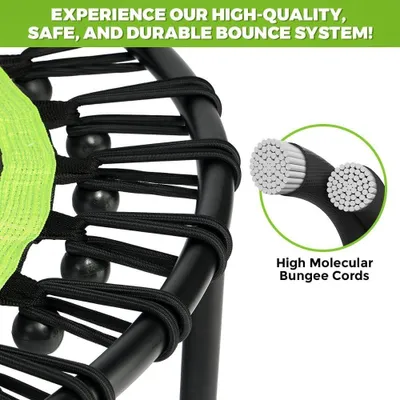 Immagine prodotto di Trampolino fitness da 40 pollici - Mini trampolino pieghevole verde con maniglia regolabile