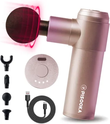 Produktbild von 4200 RPM Leise Handmassagegerät Muskel Massagegerät Percussion Massage Pistole Fasziengerät 4 Aufsätze für Rücken Schulter Oberschenkel Körper USB-C