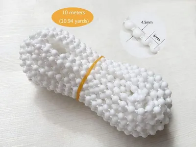 Immagine prodotto di catena per tende 10M - con 10 connettori per tapparelle - per ricambi di tapparelle - catena verticale per tapparelle - lunghezza regolabile - bianco
