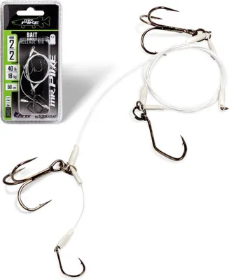 Produktbild von Quantum Mr Pike Ghost Traces Bait-Release-Rig 50cm 18kg - Hechtvorfach, Größe:2