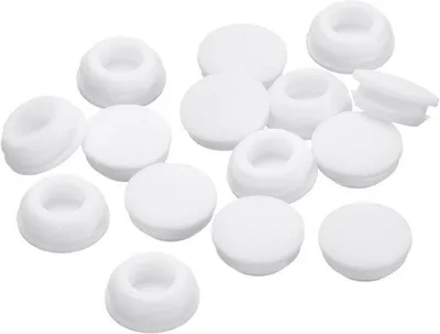 Image de Bouchons d'étanchéité en silicone pour trous - Joints en caoutchouc pour une protection contre la poussière et l'eau - Diamètre 12-13 mm - Bouchons blancs