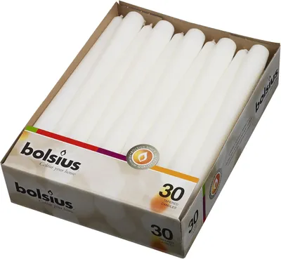 Produktbild von Weiße Spitzkerzen, 245/24 mm, 30 Stück