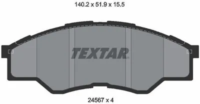 Produktbild von TEXTAR Bremsbeläge Satz Vorne für TOYOTA HILUX III Pick-up (TGN1, GGN2, GGN1, KUN2, KUN1) 2456701