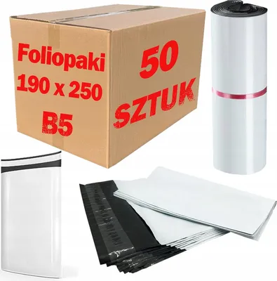 Obrázek produktu pro Kurýrní polyetylénový poštovní obal, bílý, B5, 190 x 250 mm, 50 kusů