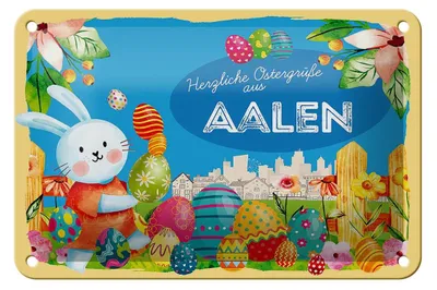 Produktbild von Blechschild Ostern Ostergrüße 18x12cm AALEN Geschenk Deko Fest