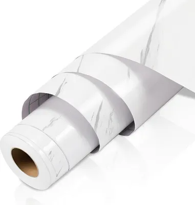 Immagine prodotto di Izrielar Pellicola autoadesiva in PVC per carta da parati 500×61 cm, pellicola per mobili in look marmo bianco, impermeabile, per cucina e mobili