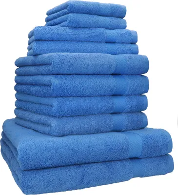 Produktbild von Betz 10-tlg. Handtuch-Set PREMIUM CLASSIC 2 Duschtücher 4 Handtücher 2 Gästetücher 2 Seiftücher  Farbe: hellblau