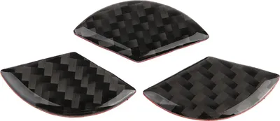 Image de 3 autocollants décoratifs en fibre de carbone pour volant de voiture, pour Mercedes Classe C W204 2005-2012