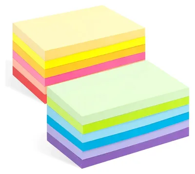 Produktbild von 12er Pack Haftnotizen, 12 Notizblöcke à 100 Blatt in 12 Farben, Sticky Notes Bunte Klebezettel und Haftnotizzettel 76 x 127 mm, 12 Blöcke