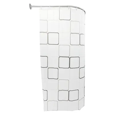 Produktbild von U-Form Duschvorhang 180 x 240 cm Duschvorhangstange bad Duschstange Edelstahl Winkelstange Universal Stange Zuhause Balkon Duschbad