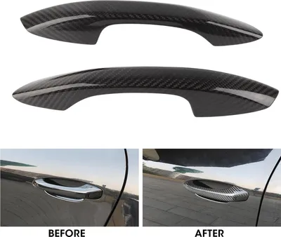 Image de 2 pièces Couverture de poignée de porte extérieure Décor Habillage en fibre de carbone Convient à la Porsche 718/Boxster/Cayman 2016-2021