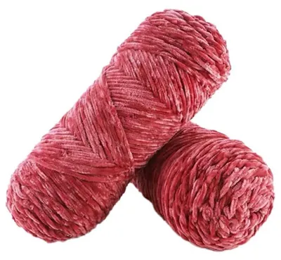Produktbild von Samtgarn Häkelgarn Plüschwolle zum Stricken Basteln 100g Rotrosa