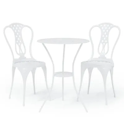 Obrázek produktu pro vidaXL 3dílná sada Bistro Set Litý hliník Bílá