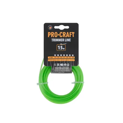 Obrázek produktu pro Struna žací (1.4mm) (15m) čtverec PROCRAFT KV-1.4/15