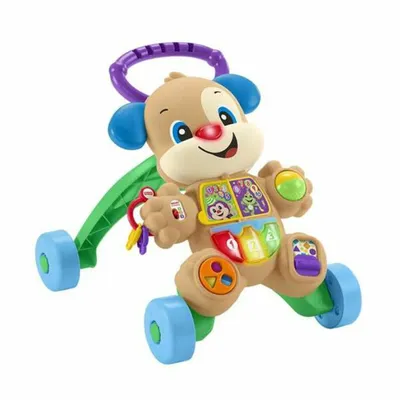 Zdjęcie produktu dla Fisher-Price Pierwsze kroki pieska - Śmiej się i ucz, wielojęzyczna edycja, muzyczna zabawka do chodzenia; zabawka dla niemowląt i małych dzieci od 6 miesięcy