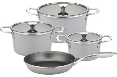 Immagine prodotto di Cookware set - Suitable for all hobs including induction - GSW - STRATOS - Enamelled steel - 7 pieces - Grey
