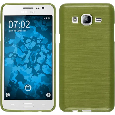 Produktbild von PhoneNatic Case kompatibel mit Samsung Galaxy On5 - pastellgrün Silikon Hülle brushed + 2 Schutzfolien