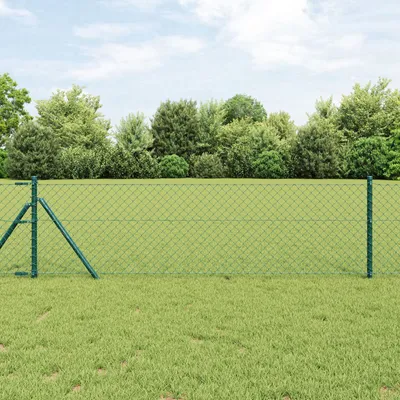 Produktbild von Kettenzaun Grün 0.4x10 m Stahl, Drahtzäune DesignMöbel Neu