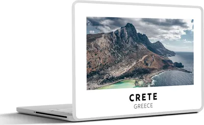 Produktbild von MuchoWow® Laptop Aufkleber Sticker Cover Griechenland - Kreta - Berge - Meer 30x22 cm - Laptop-Sticker