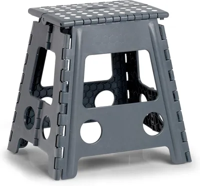 Produktbild von Faltbarer Hocker, faltbar, Kunststoff, Anthrazit, belastbar bis 150 kg, ca. 38,5 x 31,5 x 39 cm