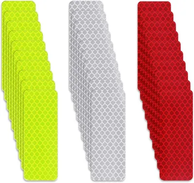 Obrázok produktu pre 30 kusov reflexných výstražných nálepiek, 3 x 8 cm bezpečnostnej výstražnej pásky, samolepiace bezpečnostné reflexné pásky pre bicykle, detské kočíky