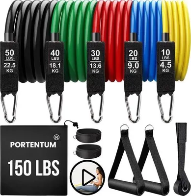 Obrázek produktu pro Elastické cvičební pásky 300 liber Elastické cvičební pásky pro jógu, CrossFit, pilates