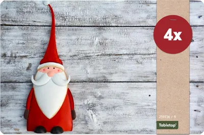 Produktbild von Abwaschbare Tischsets 4er Set Weihnachten Nikolaus Holz-Optik