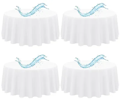 Obrázek produktu pro Sada voděodolných ubrusů - kulaté ubrusy o průměru 229 cm - odolné proti skvrnám a pomačkání - polyester - sada 4 kusů - lze prát - ubrusy