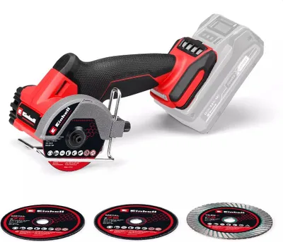 Image de Einhell Professional Tronçonneuse sans fil TP-CO 18/76-C Li BL-Solo (18 V, Brushless, 76 mm Ø disque, 16 mm profondeur de coupe, réglage de la profondeur, 4x disque à tronçonner inclus, sans batterie)