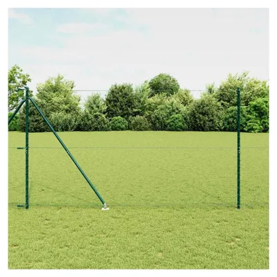 Produktbild von Zaunpfosten Grün 50 x 1,6 m (25 mm Maschenweite) Stahl und PVC für Gartenzaun, Hundezaun, Weidezaun, Hühnerzaun und Gartennetz