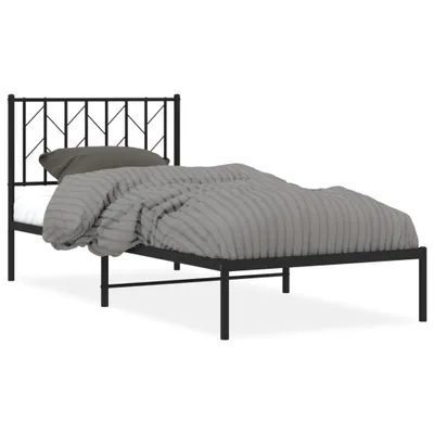Immagine prodotto di vidaXL Struttura letto con testiera in metallo nero 90x190 cm
