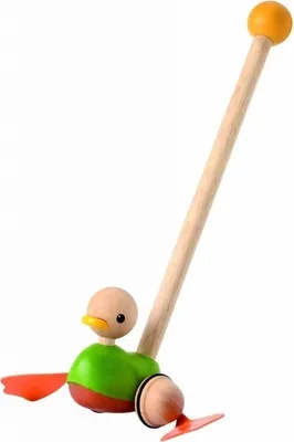 Produktbild von PlanToys Push Along Duck, 1 Monat( e), 2 Rad/Räder, Mehrfarbig