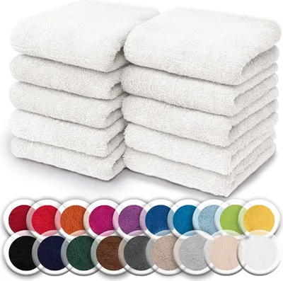Produktbild von Frottier Seiftücher 10er Pack 30x30cm, 100% Baumwolle, Weiß