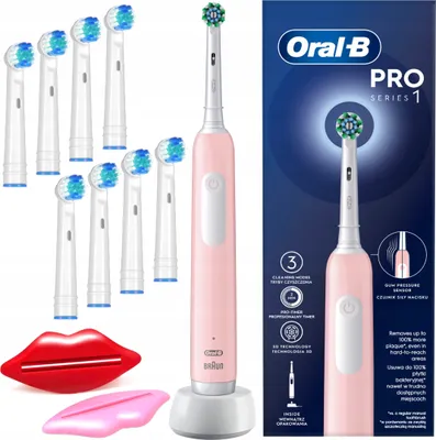 Immagine prodotto di Oral-B | Spazzolino elettrico - Pro Series 1 - Rosa - 3 modalità di pulizia - Con 8 testine di ricambio incluse