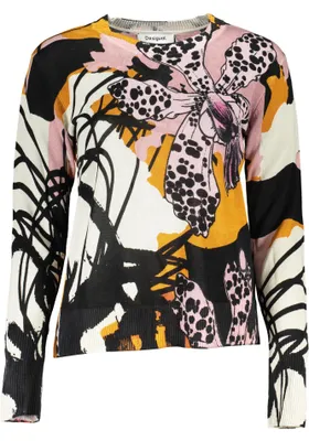 Image de Pull pour femme, rose, avec motif - Manches longues et col rond