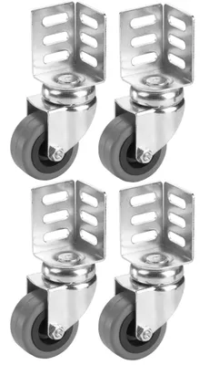 Produktbild von Dörner + Helmer Lenkrollen mit Winkelblech, Laufrollen Gummi 50x21 mm, 4 Stück