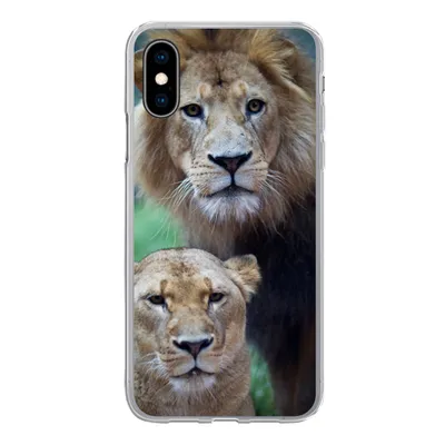 Produktbild von MuchoWow® Handyhülle Schutzhülle Hülle für iPhone X Porträt - Löwe Silikon Softcase Handy Hülle - Handyhülle