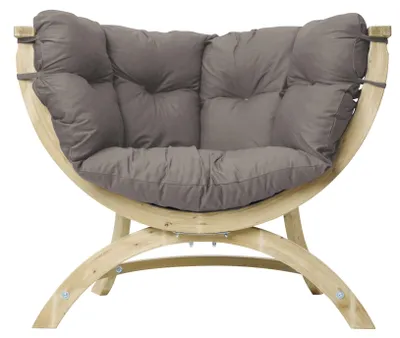 Produktbild von AMAZONAS Loungesessel Siena Uno Taupe inkl. Sitzkissen ca. 118,5 x 93,5 x 58 cm für Haus und Garten