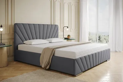 Produktbild von Polsterbett RAY - Komfortbett mit Stauraum, Doppelbett, Dunkelgrau, 180x200cm, Bett ohne Matratze