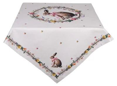 Produktbild von Clayre & Eef Tischdecke 100x100 cm Beige Baumwolle
