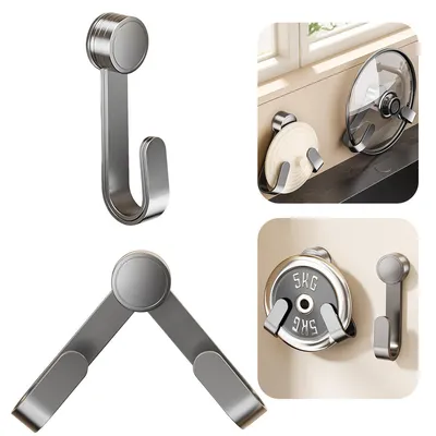 Produktbild von Wandmontierter Topfdeckelhalter, 2 selbstklebende Halter für Schranktüren, platzsparende Wandbefestigung, 18–28 cm bieten Platz für Topfdecke